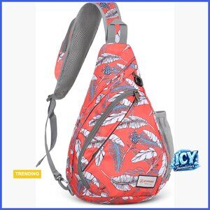 Nylon Water Resistant Sling Backpack Daypack with Adjustable Strap